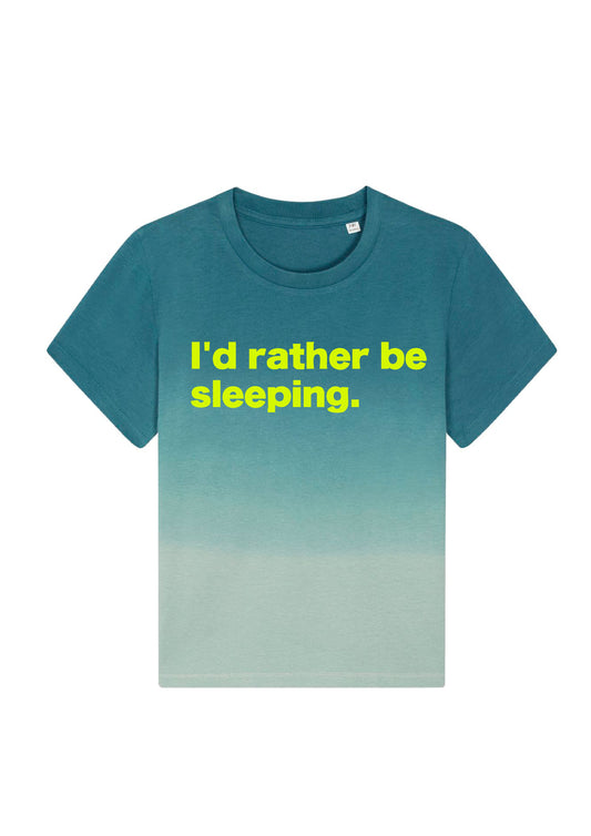 Ombre T-shirt with print on the front.
